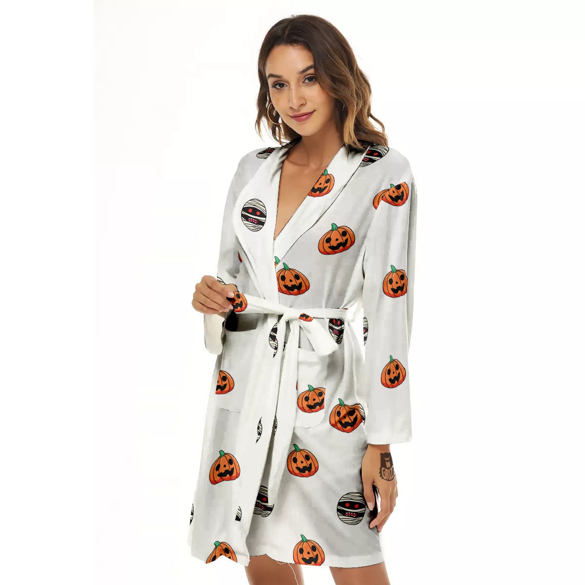 Mummy Halloween Print Pattern Women's Robe-grizzshop