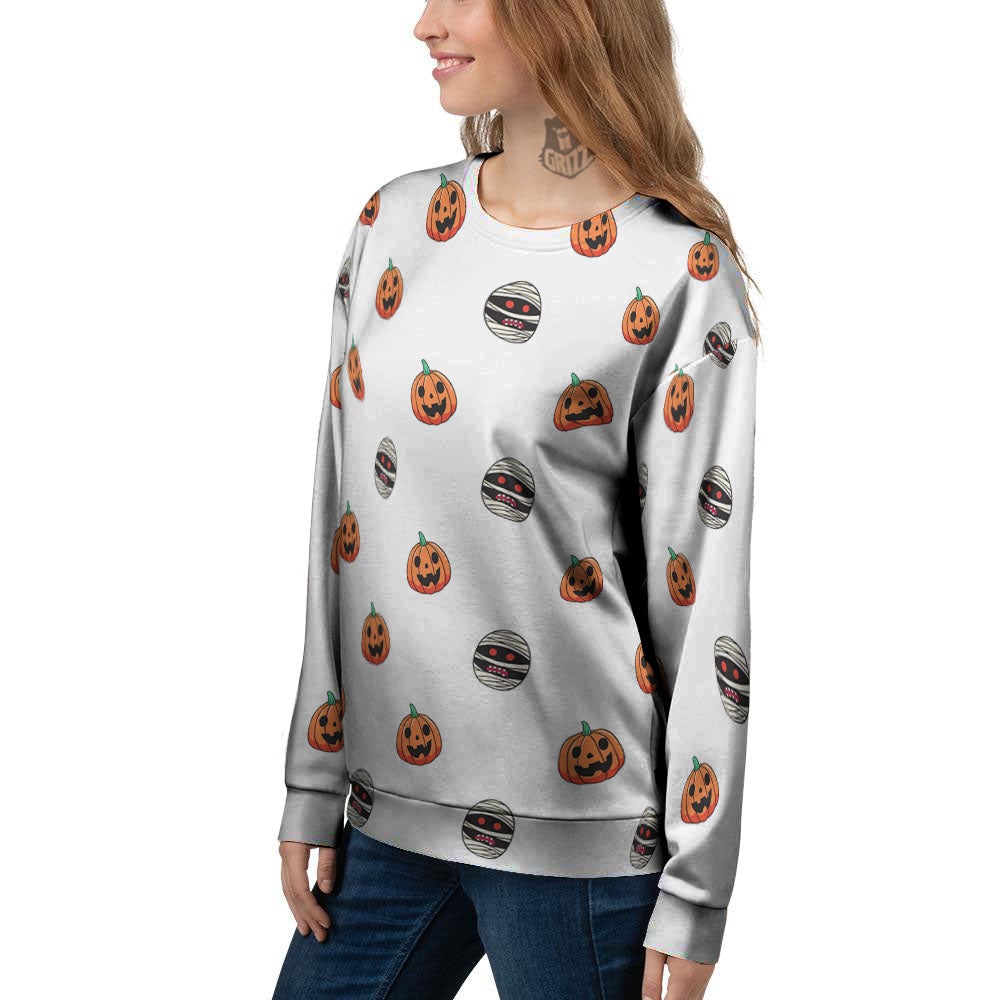 Mummy Halloween Print Pattern Women's Sweatshirt-grizzshop