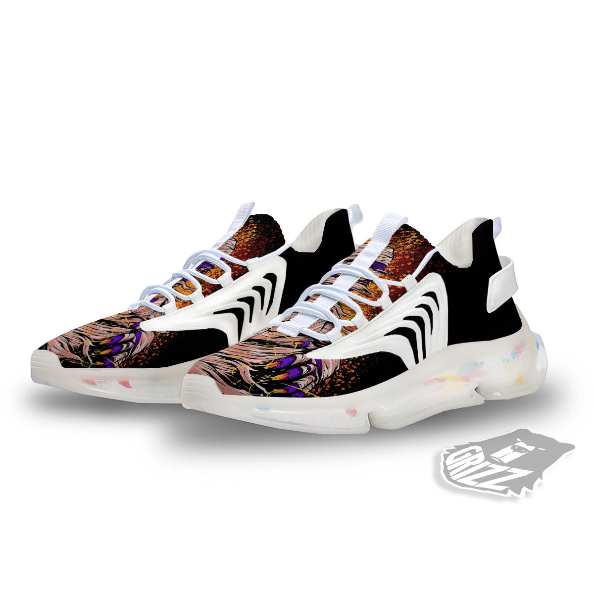Mummy Halloween Print White Gym Shoes-grizzshop