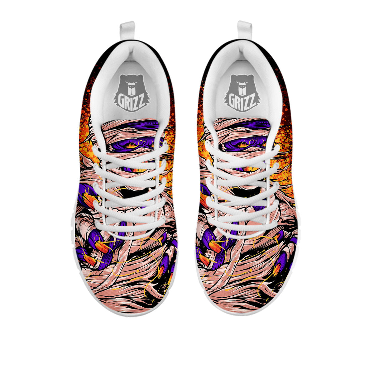Mummy Halloween Print White Sneaker-grizzshop