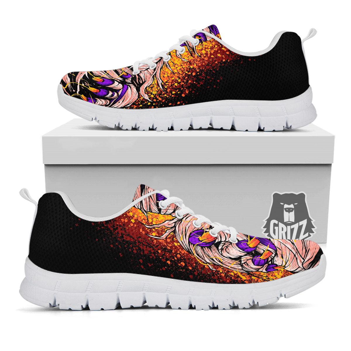 Mummy Halloween Print White Sneaker-grizzshop