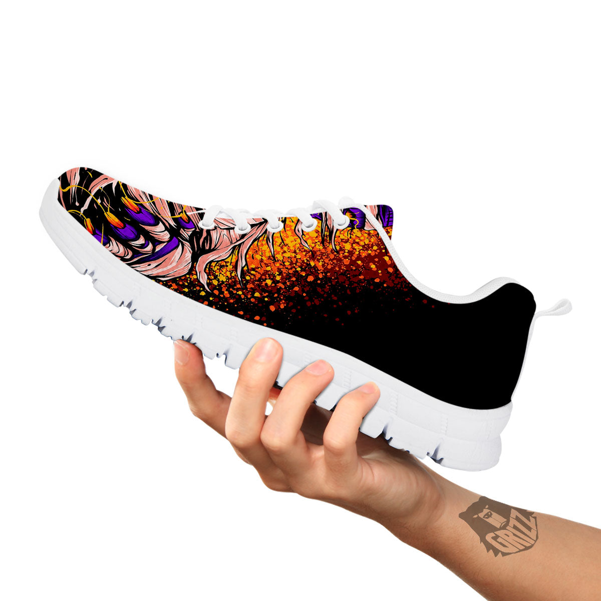 Mummy Halloween Print White Sneaker-grizzshop