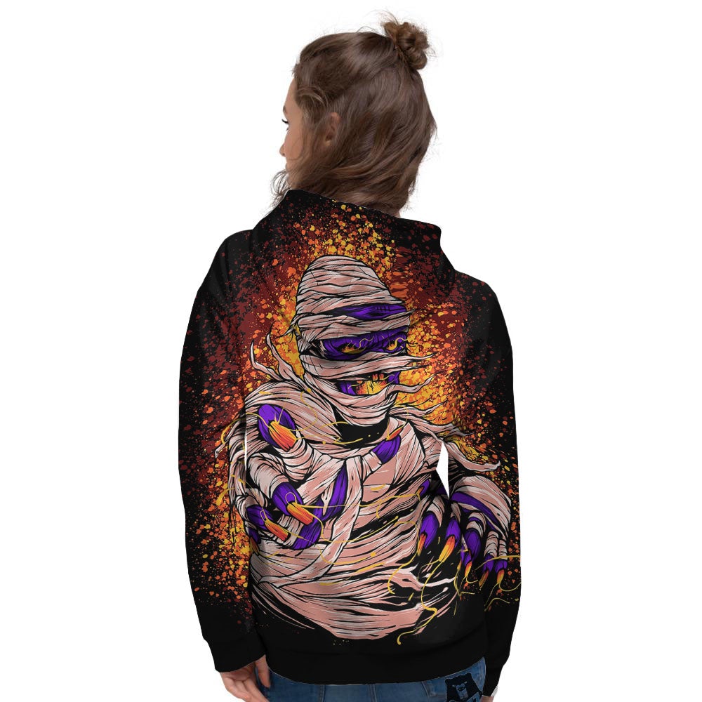 Mummy Halloween Print Women's Hoodie-grizzshop