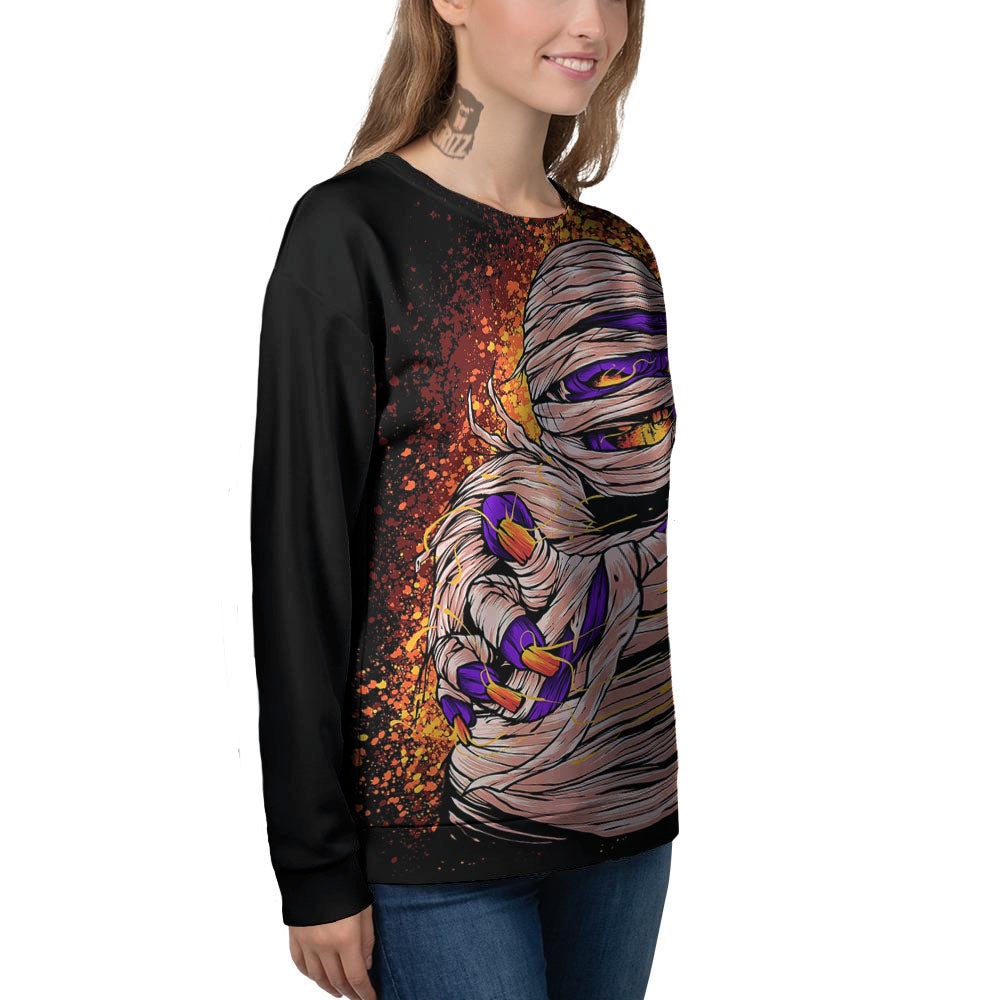 Mummy Halloween Print Women's Sweatshirt-grizzshop