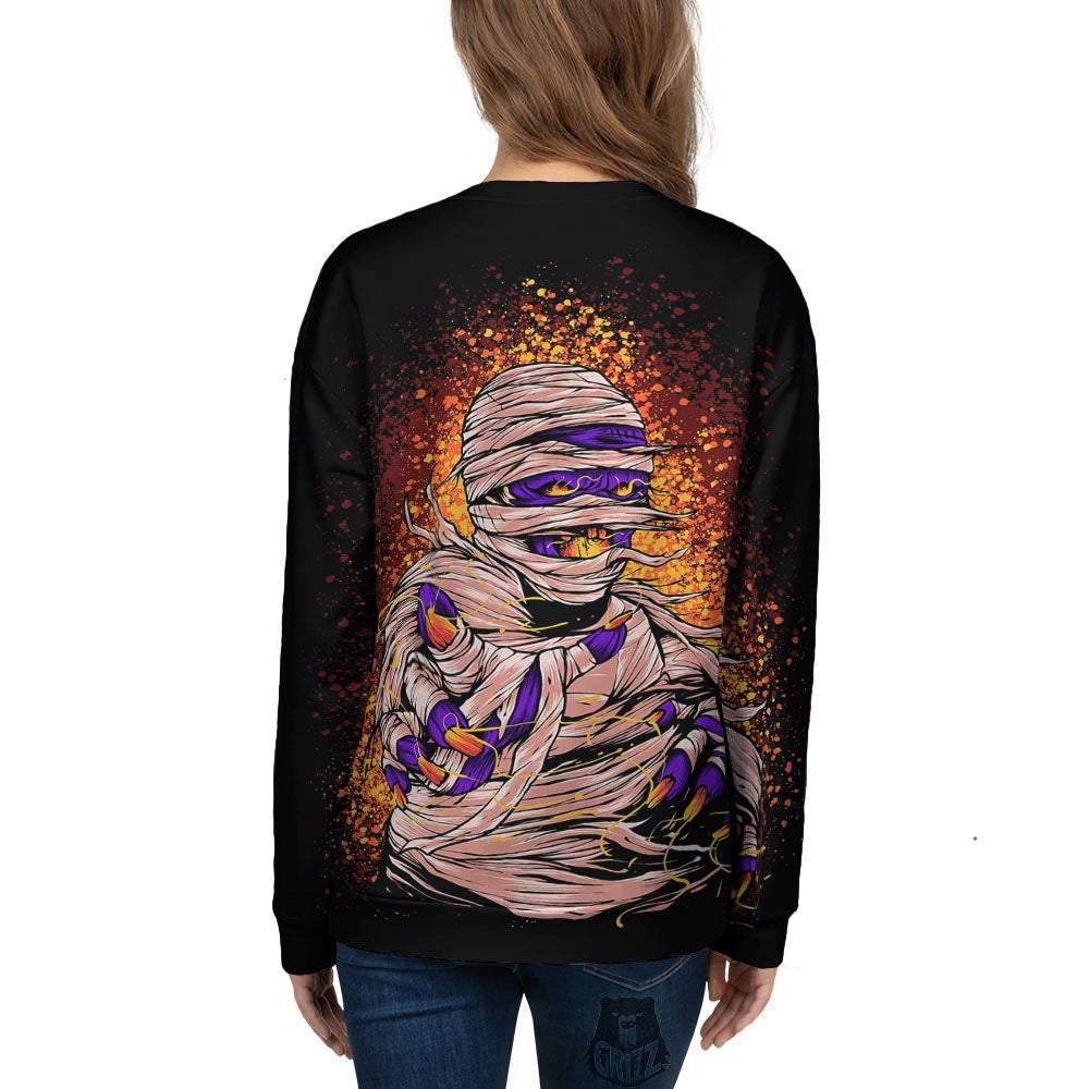 Mummy Halloween Print Women's Sweatshirt-grizzshop