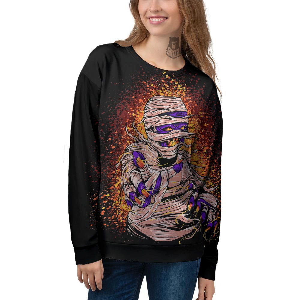 Mummy Halloween Print Women's Sweatshirt-grizzshop