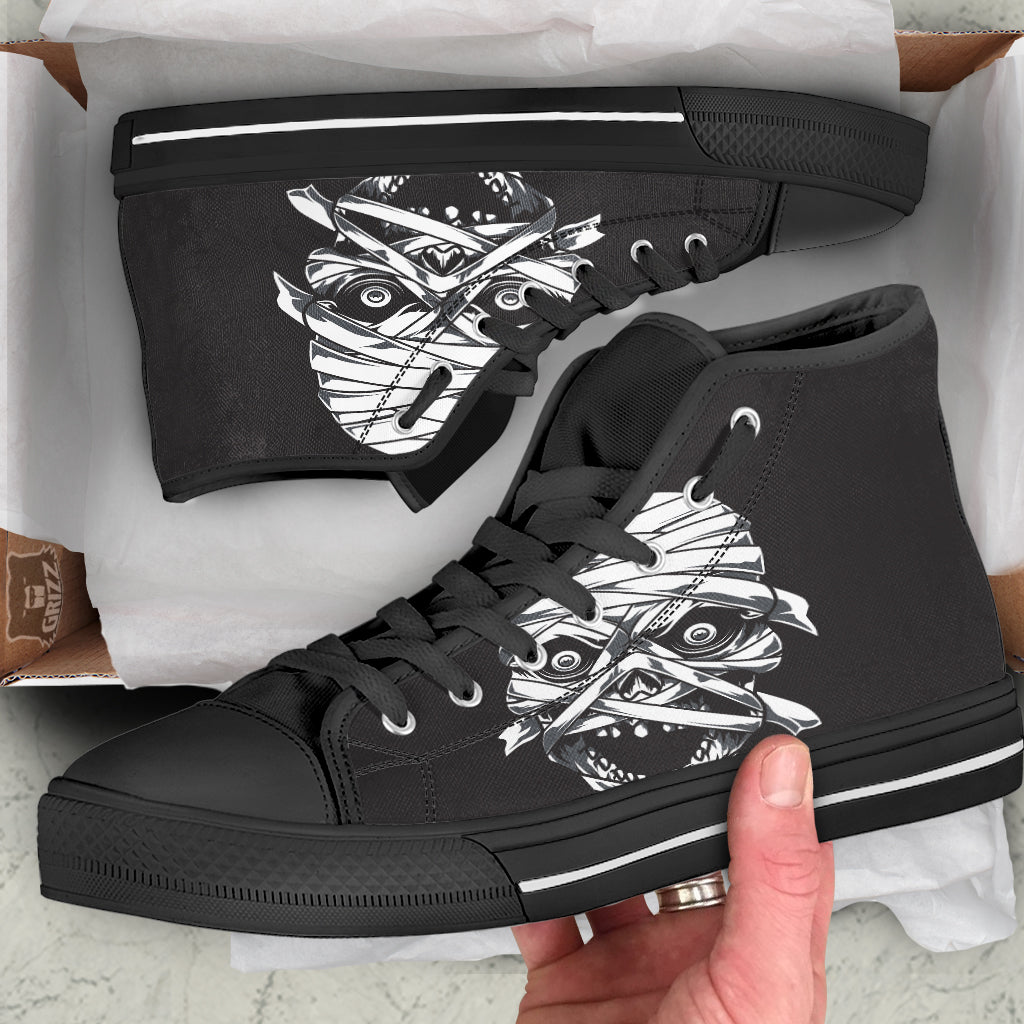 Mummy Head Print Black High Top Shoes-grizzshop