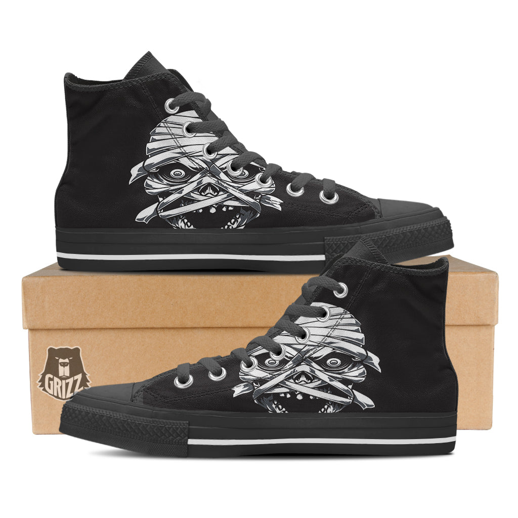 Mummy Head Print Black High Top Shoes-grizzshop
