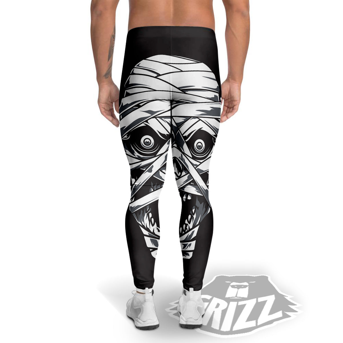 Mummy Head Print Men's Leggings-grizzshop