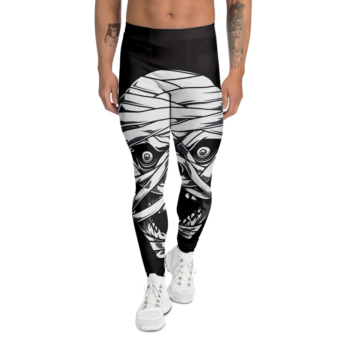 Mummy Head Print Men's Leggings-grizzshop