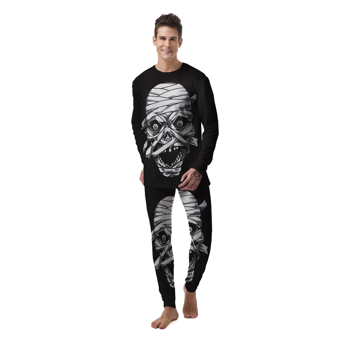 Mummy Head Print Men's Pajamas-grizzshop