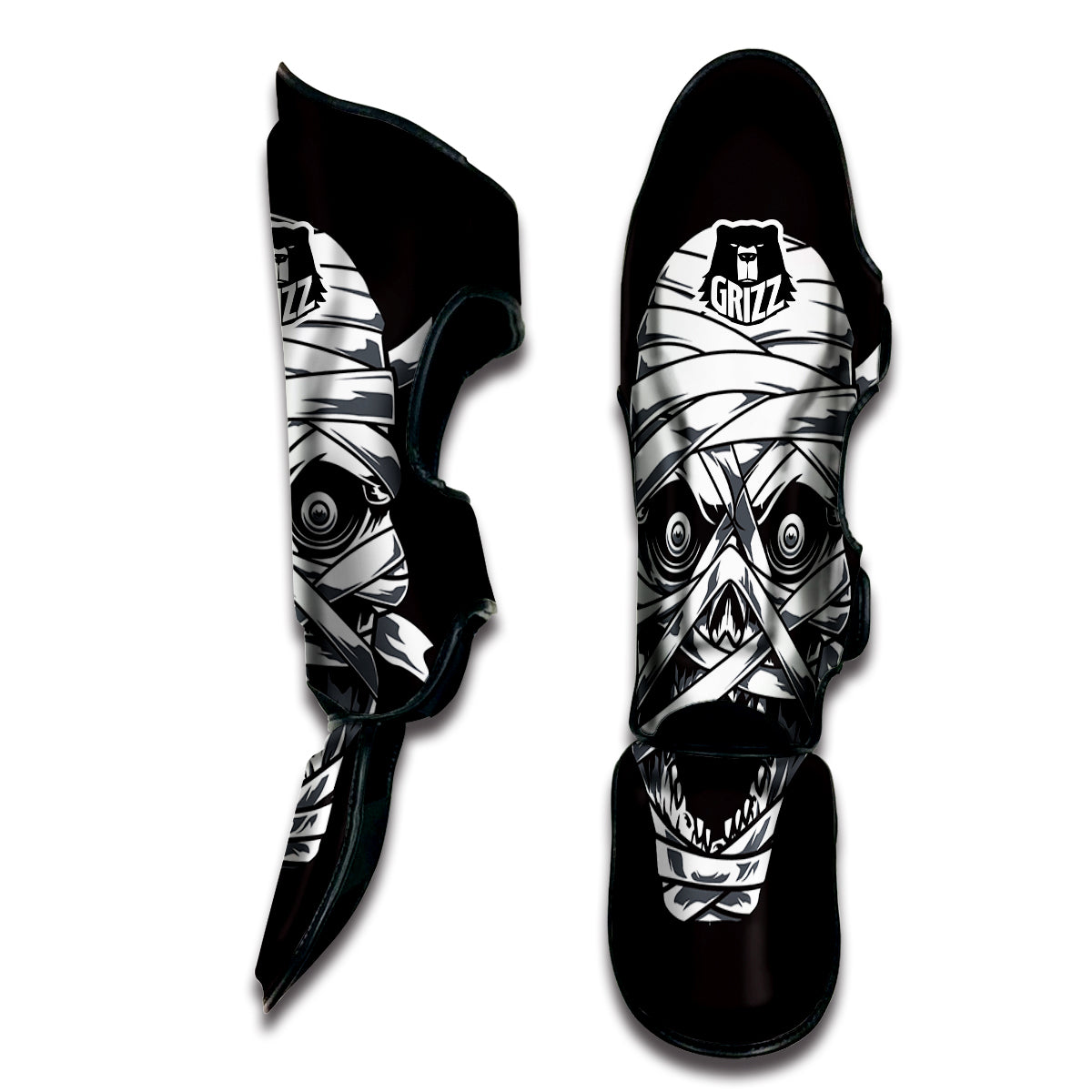 Mummy Head Print Muay Thai Shin Guards-grizzshop