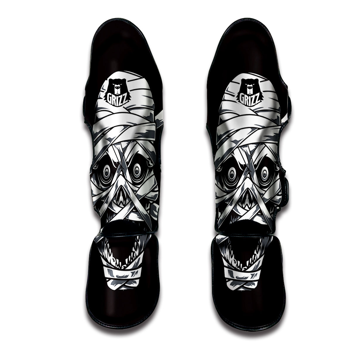 Mummy Head Print Muay Thai Shin Guards-grizzshop