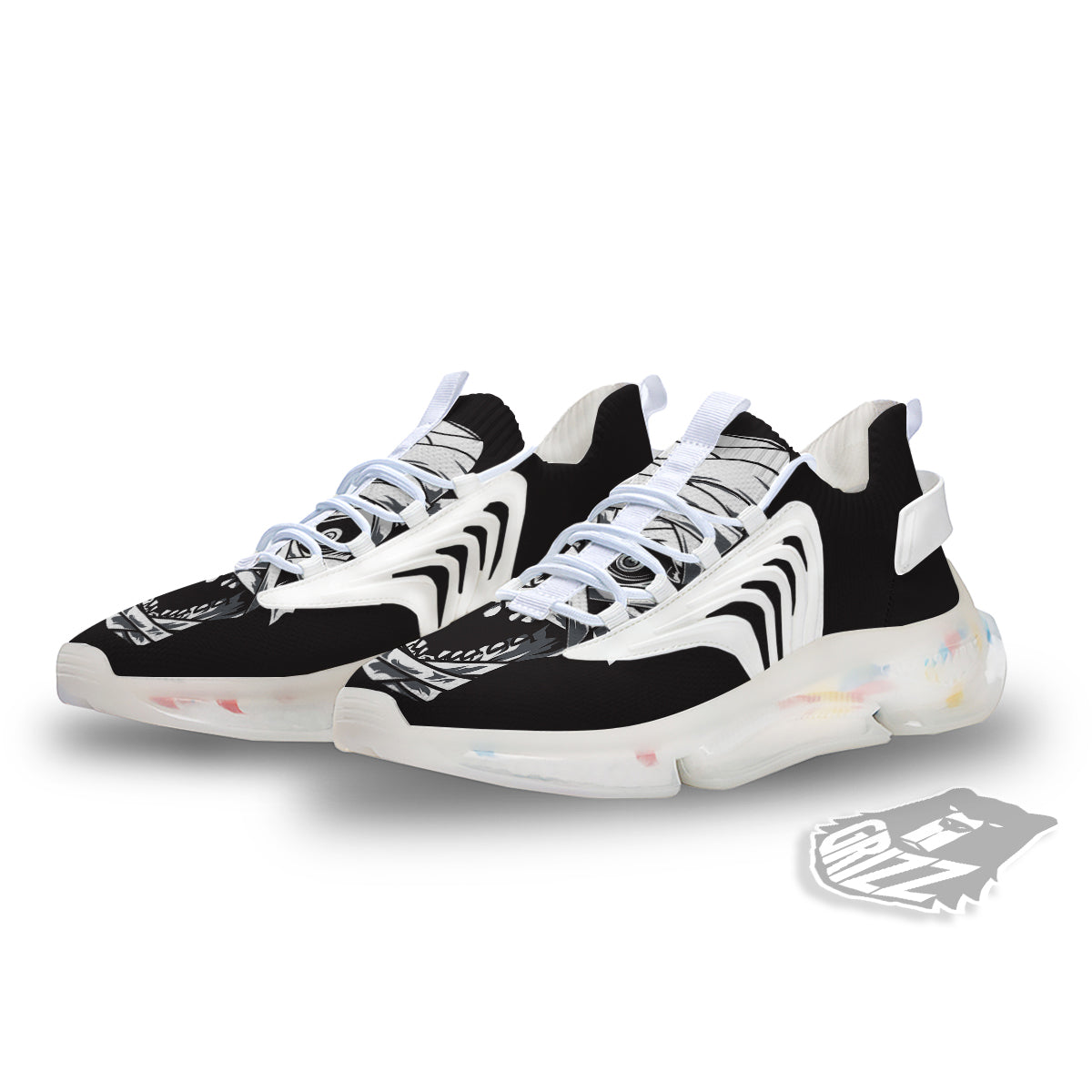 Mummy Head Print White Gym Shoes-grizzshop