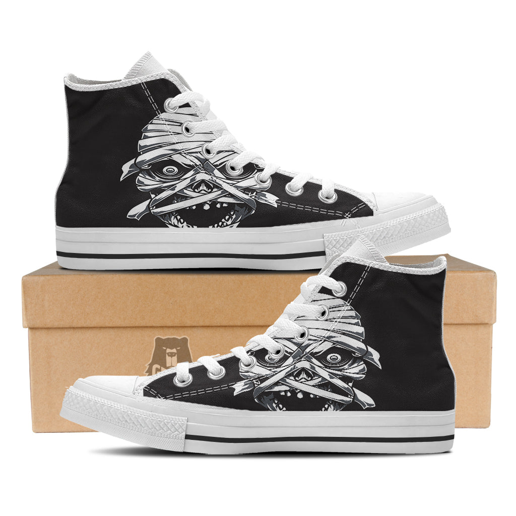 Mummy Head Print White High Top Shoes-grizzshop