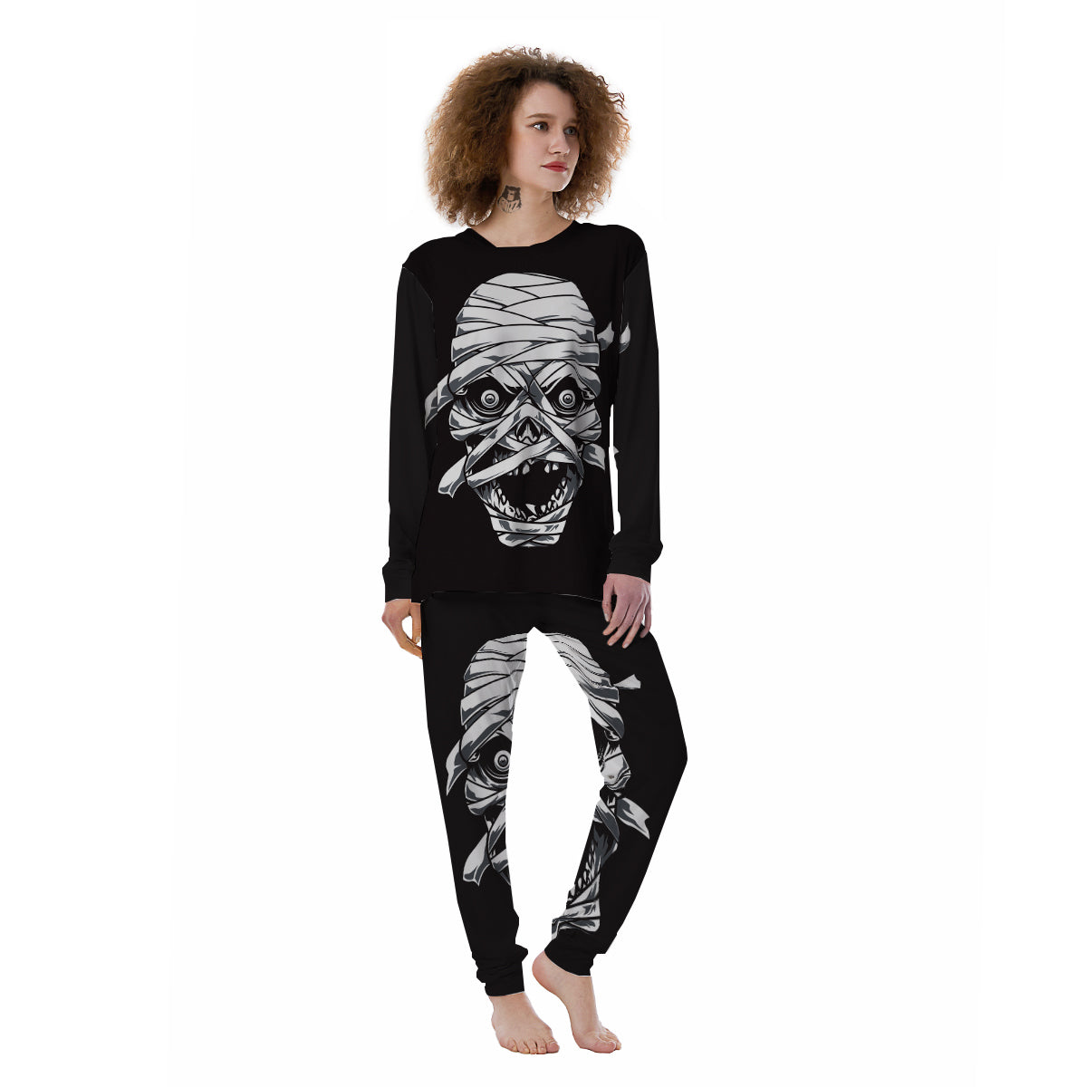 Mummy Head Print Women's Pajamas-grizzshop