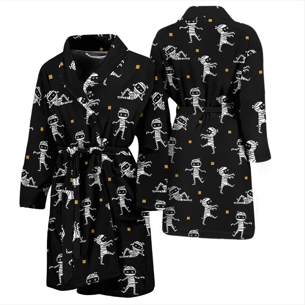 Mummy Pattern Print Men Long Robe-grizzshop