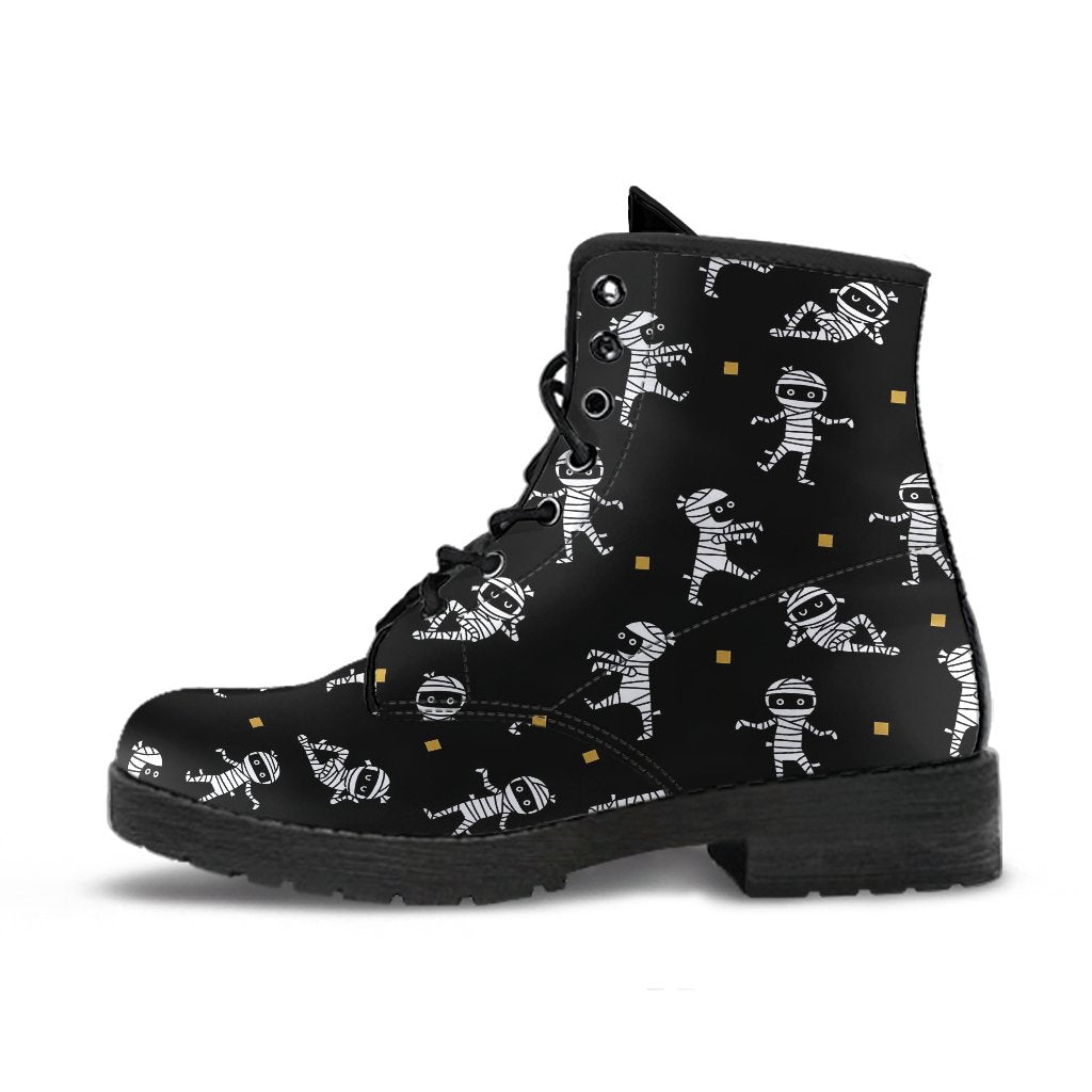 Mummy Pattern Print Men Women Leather Boots-grizzshop