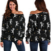 Mummy Pattern Print Women Off Shoulder Sweatshirt-grizzshop