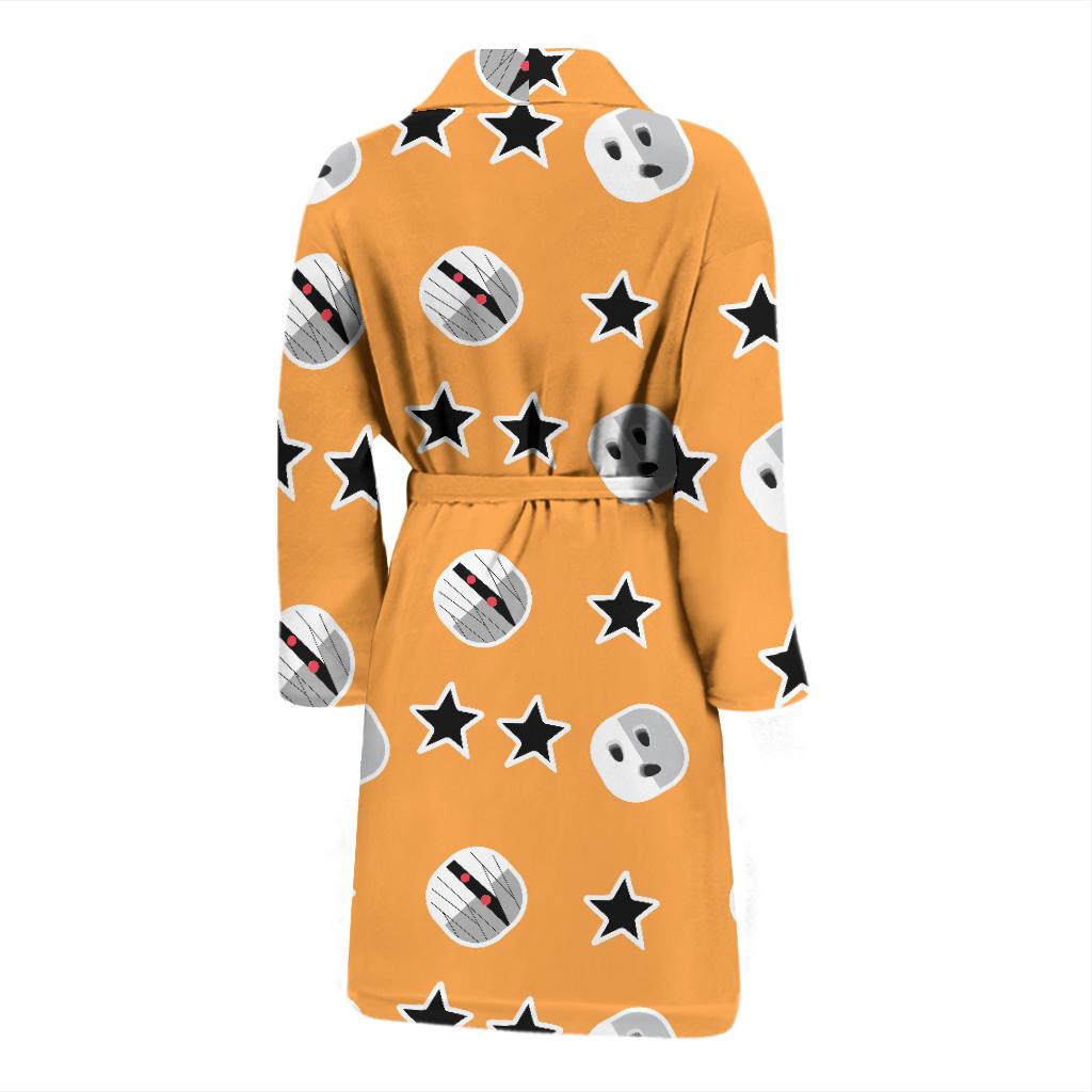 Mummy Print Pattern Men Long Robe-grizzshop