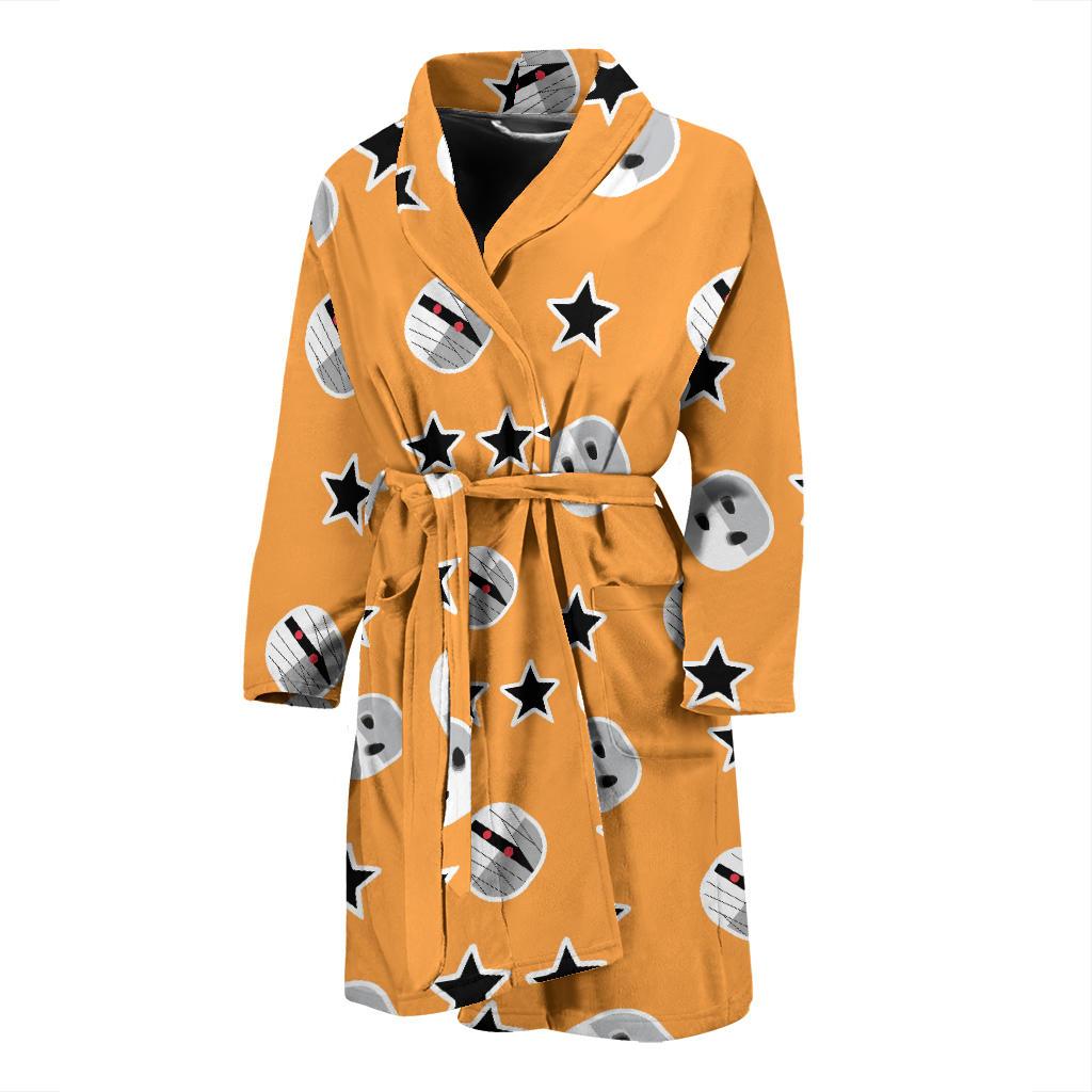 Mummy Print Pattern Men Long Robe-grizzshop