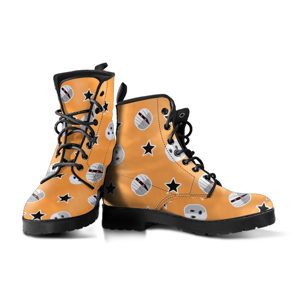 Mummy Print Pattern Men Women Leather Boots-grizzshop