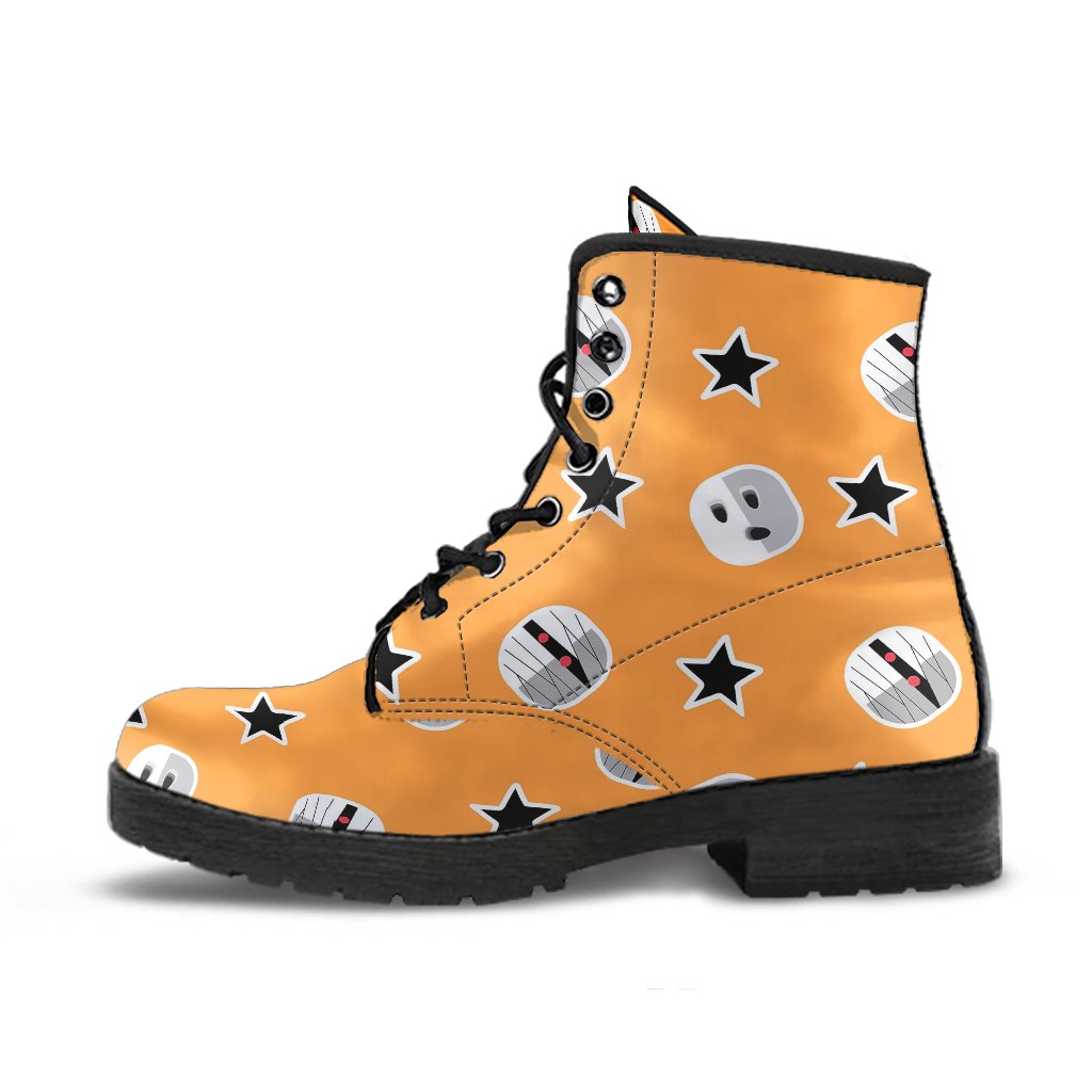Mummy Print Pattern Men Women Leather Boots-grizzshop