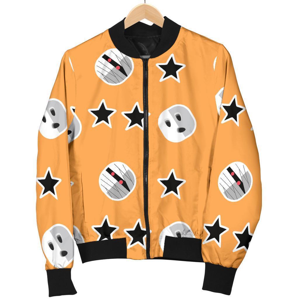 Mummy Print Pattern Women Casual Bomber Jacket-grizzshop