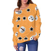 Mummy Print Pattern Women Off Shoulder Sweatshirt-grizzshop