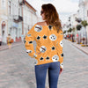 Mummy Print Pattern Women Off Shoulder Sweatshirt-grizzshop