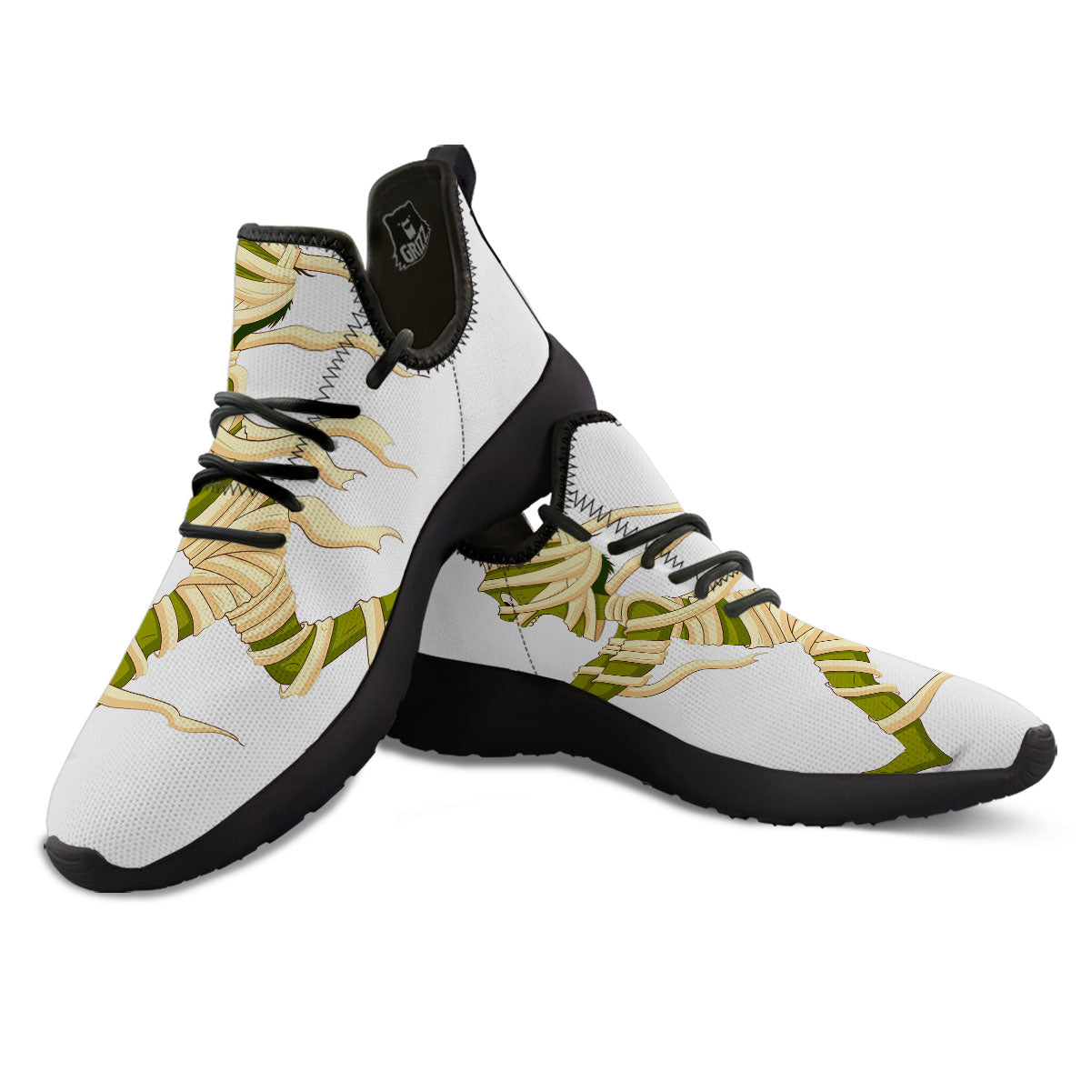 Mummy Running Print Black Athletic Shoes-grizzshop