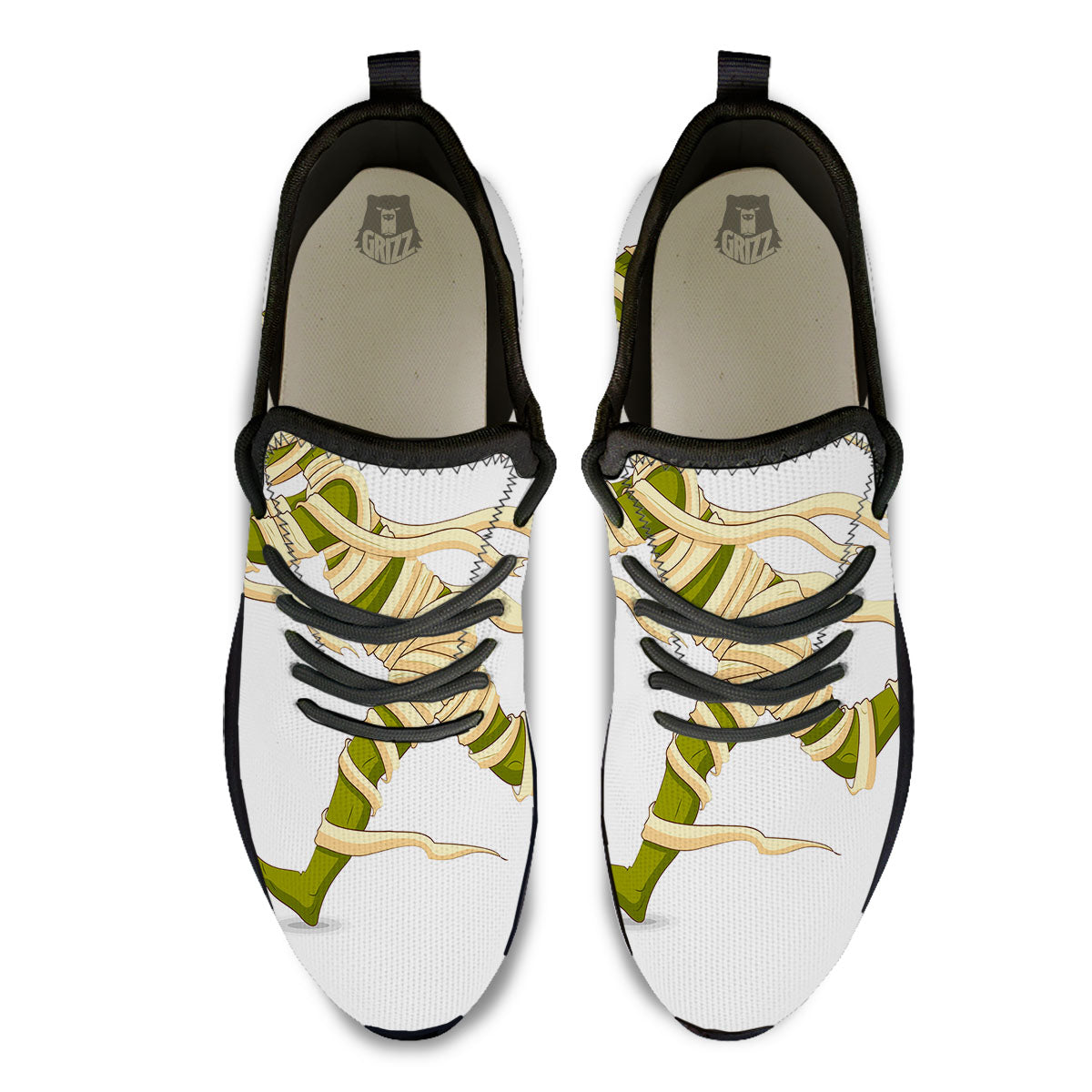 Mummy Running Print Black Athletic Shoes-grizzshop