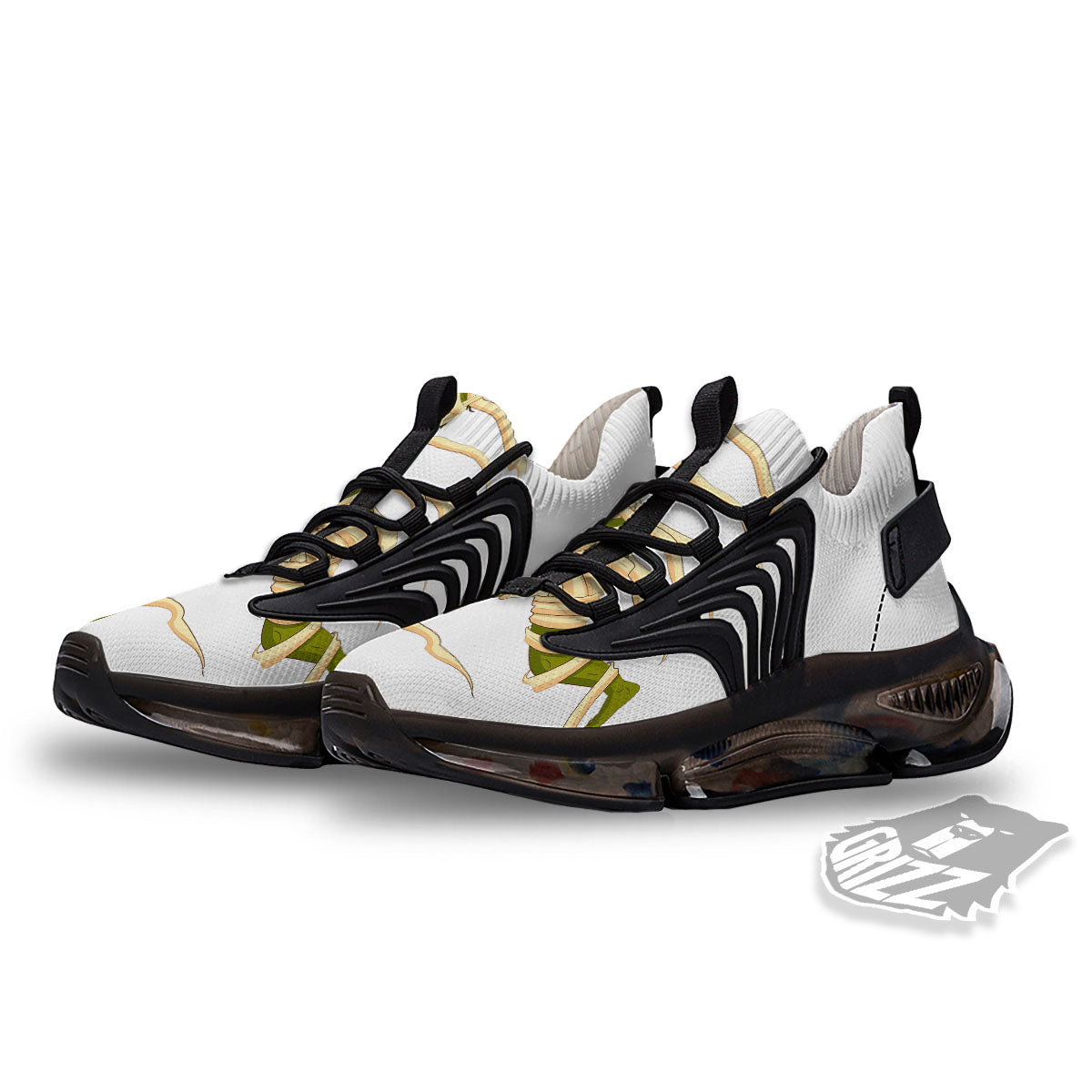 Mummy Running Print Black Gym Shoes-grizzshop