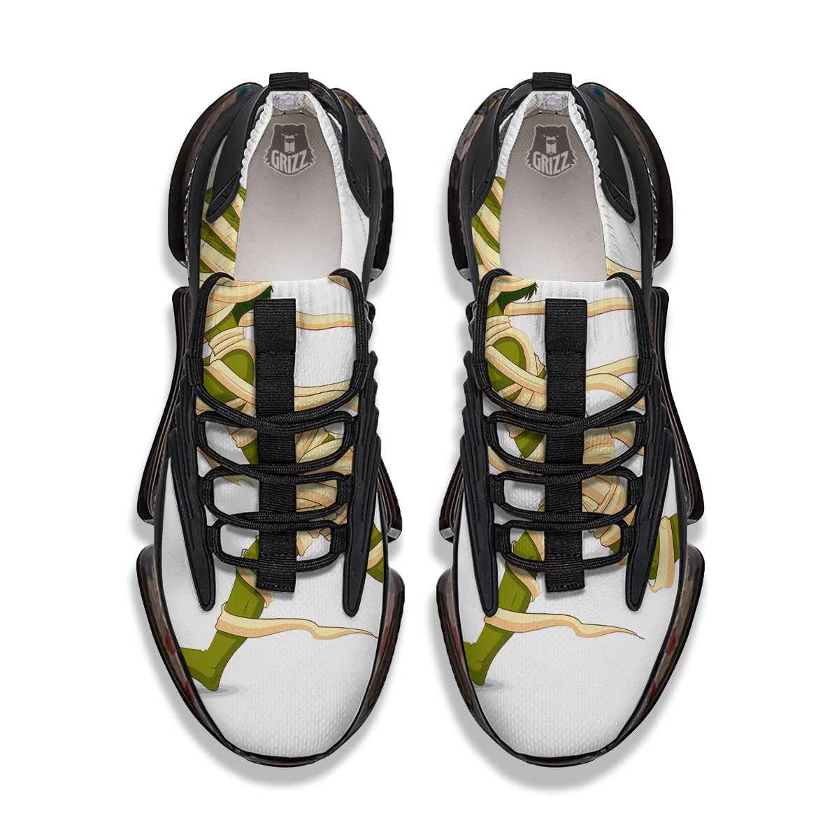 Mummy Running Print Black Gym Shoes-grizzshop