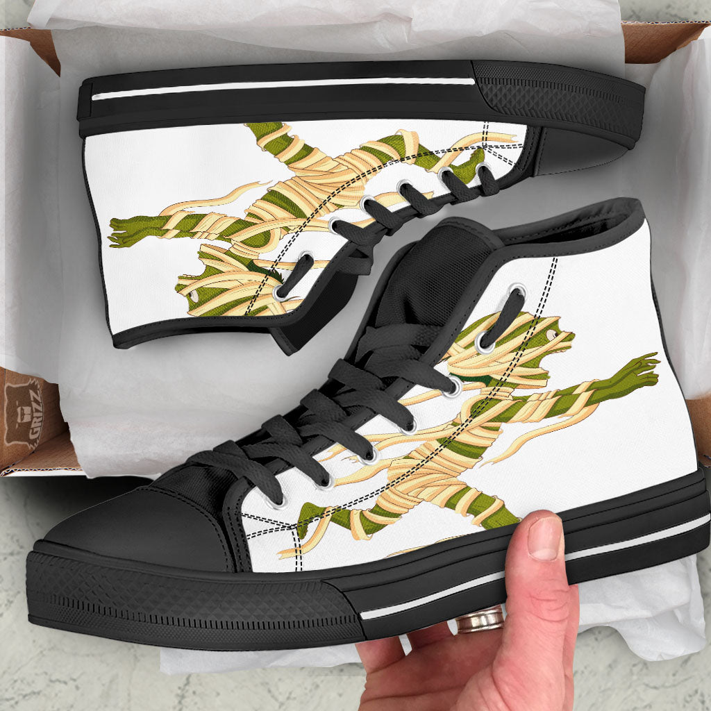 Mummy Running Print Black High Top Shoes-grizzshop