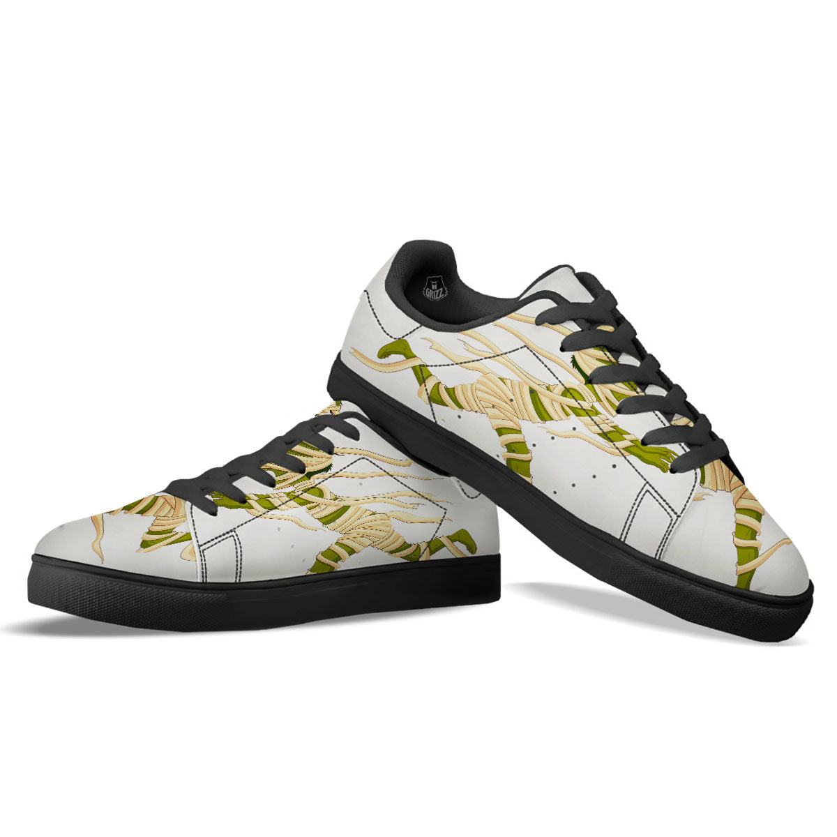 Mummy Running Print Black Low Top Sneakers-grizzshop