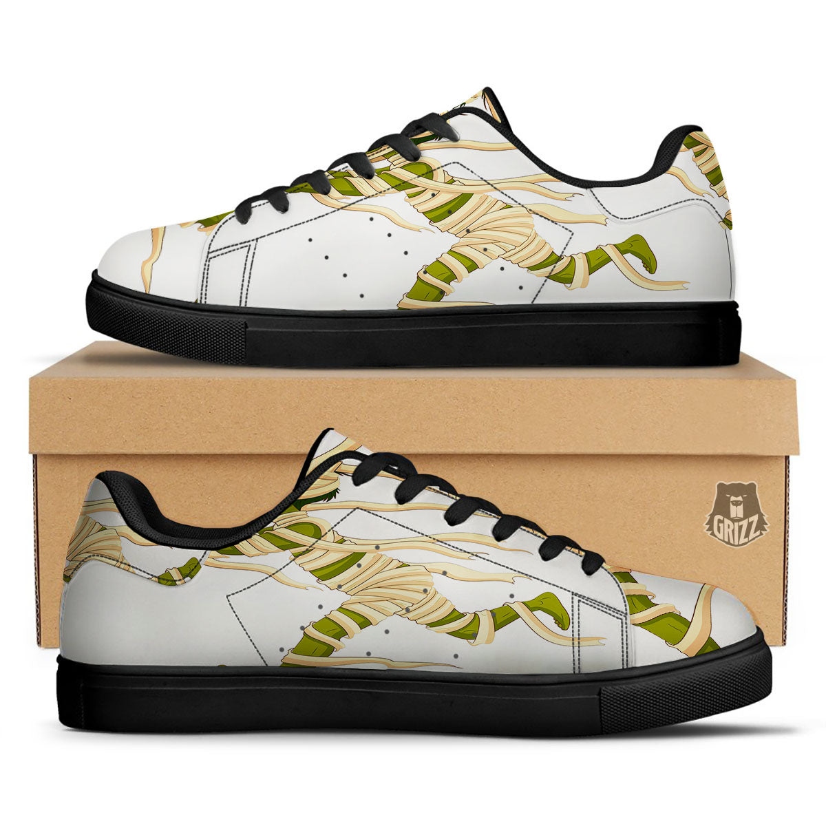 Mummy Running Print Black Low Top Sneakers-grizzshop