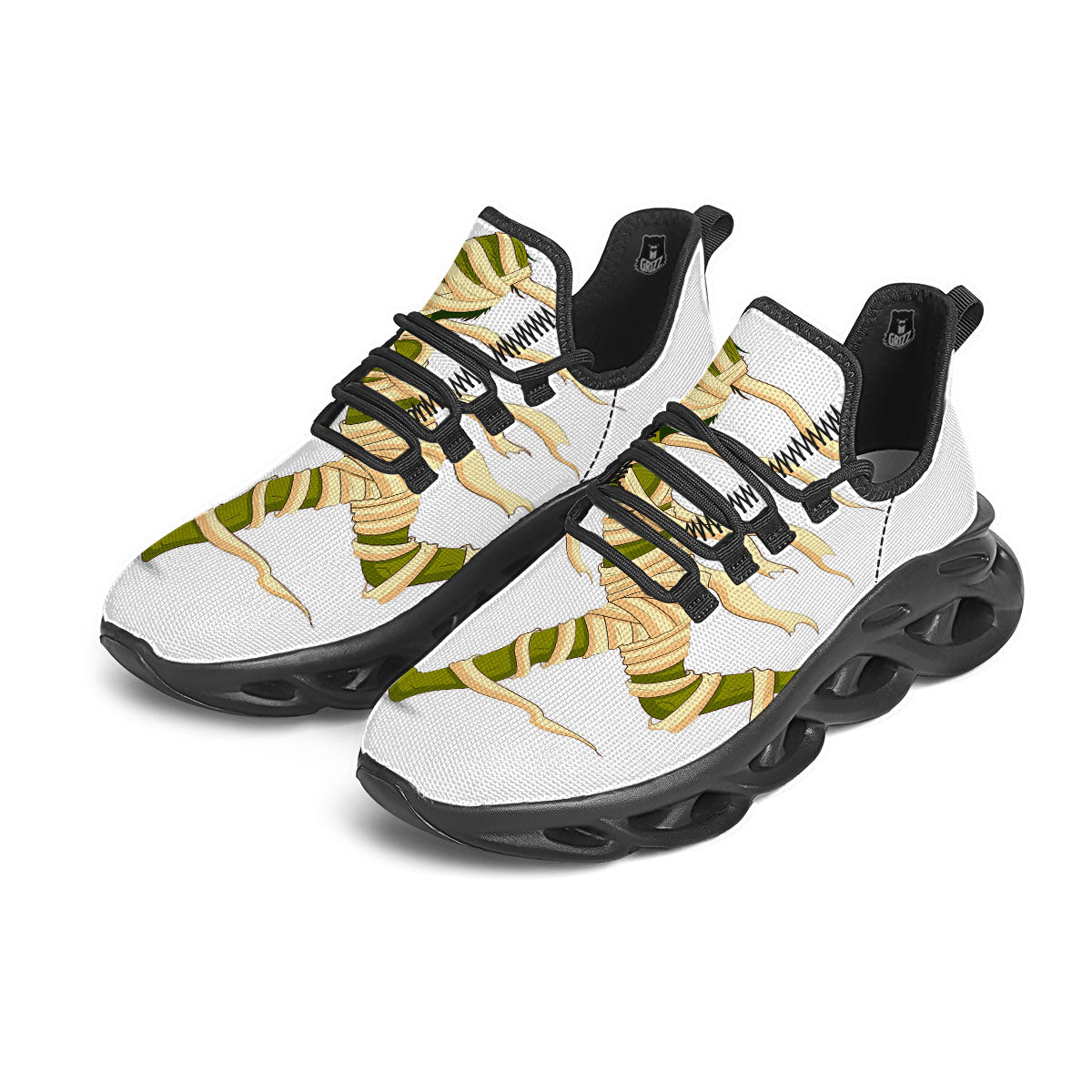 Mummy Running Print Black Running Shoes-grizzshop