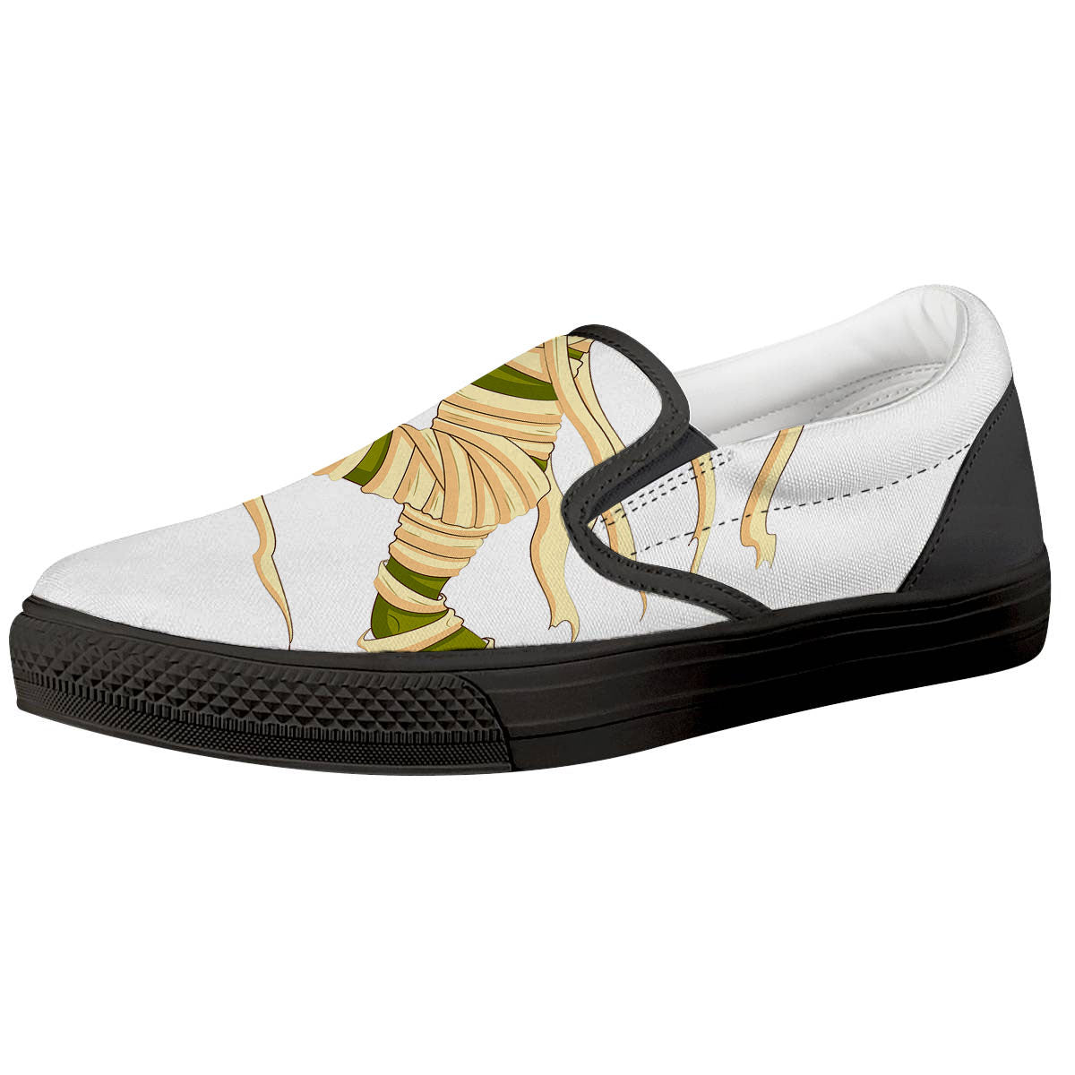 Mummy Running Print Black Slip On Shoes-grizzshop