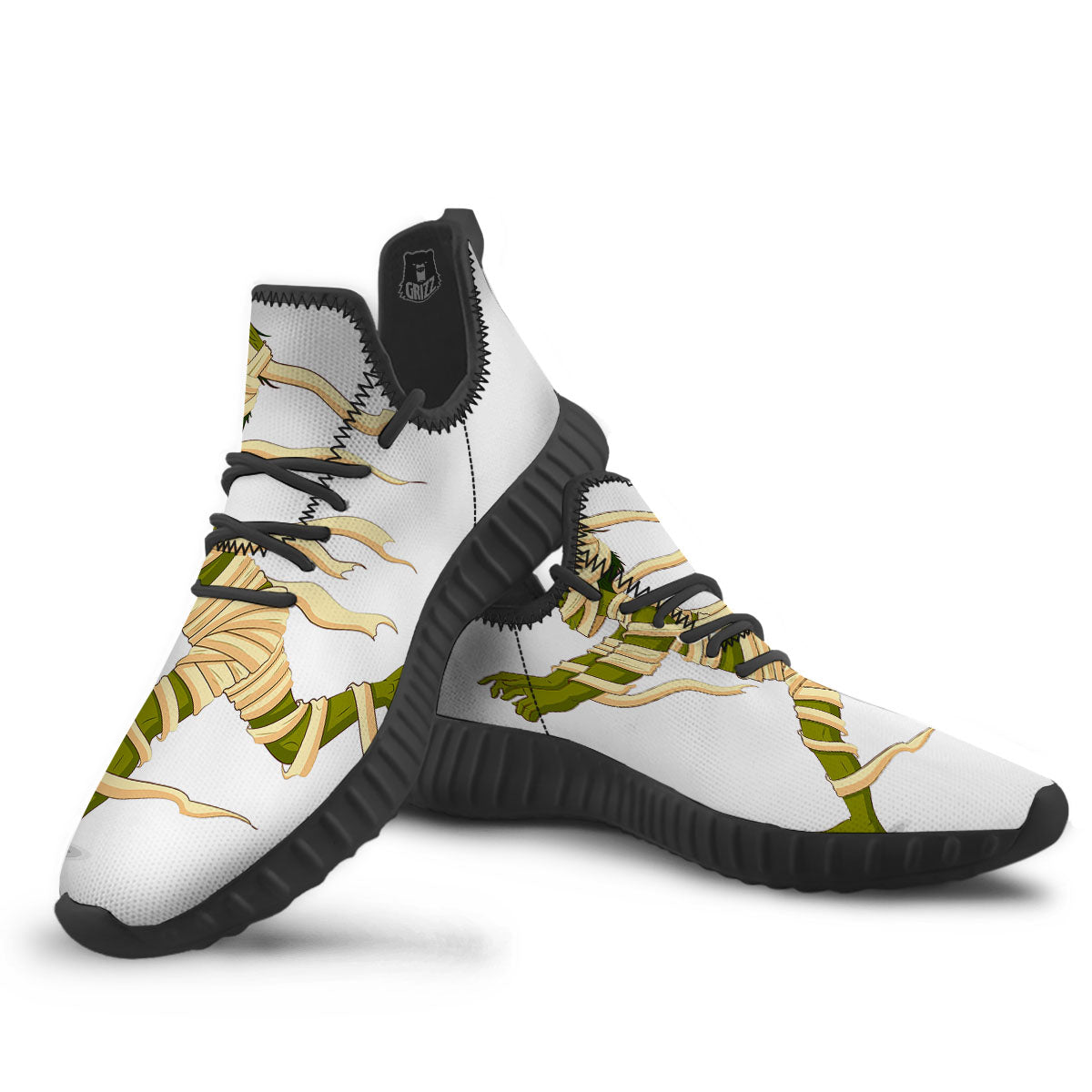 Mummy Running Print Black Walking Shoes-grizzshop