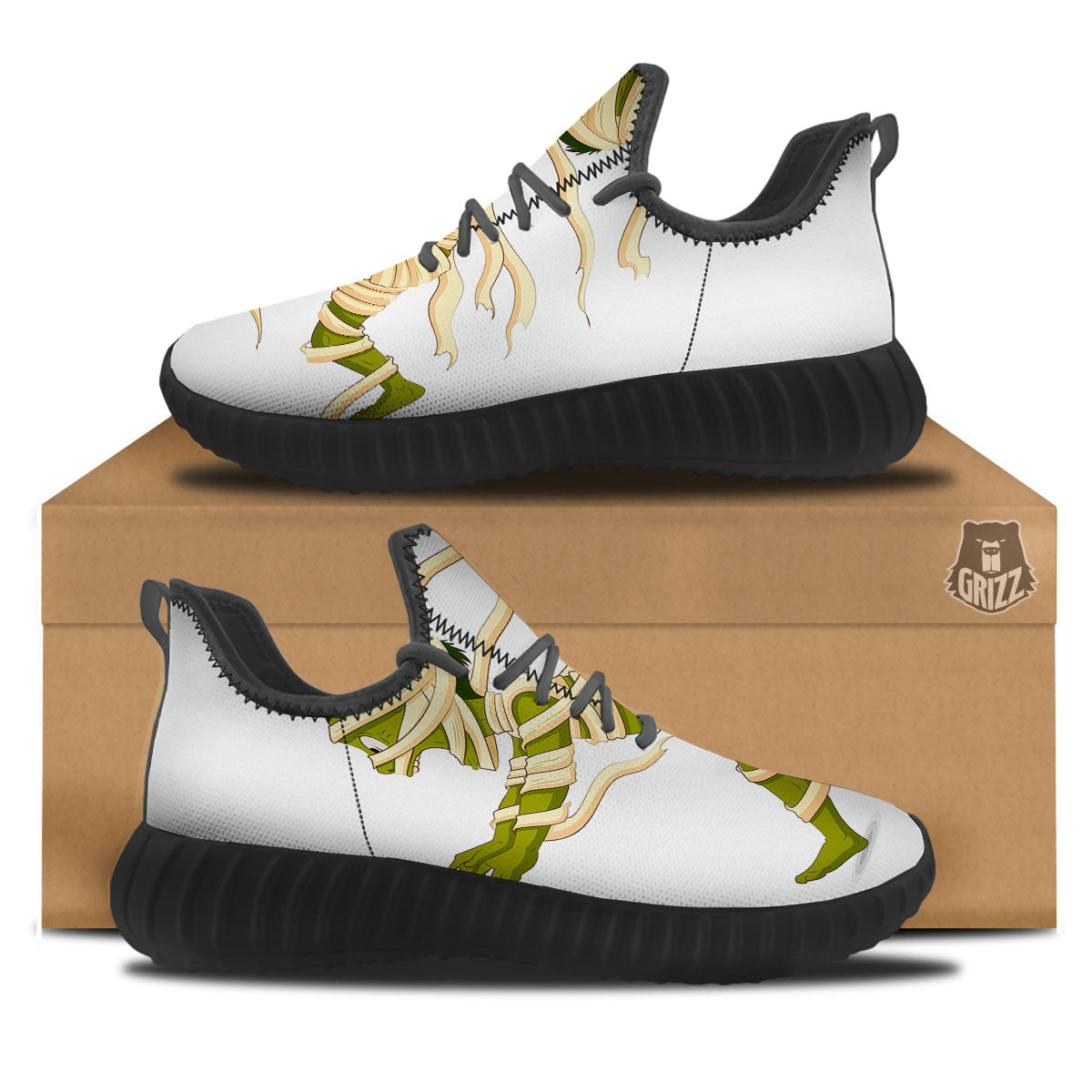Mummy Running Print Black Walking Shoes-grizzshop