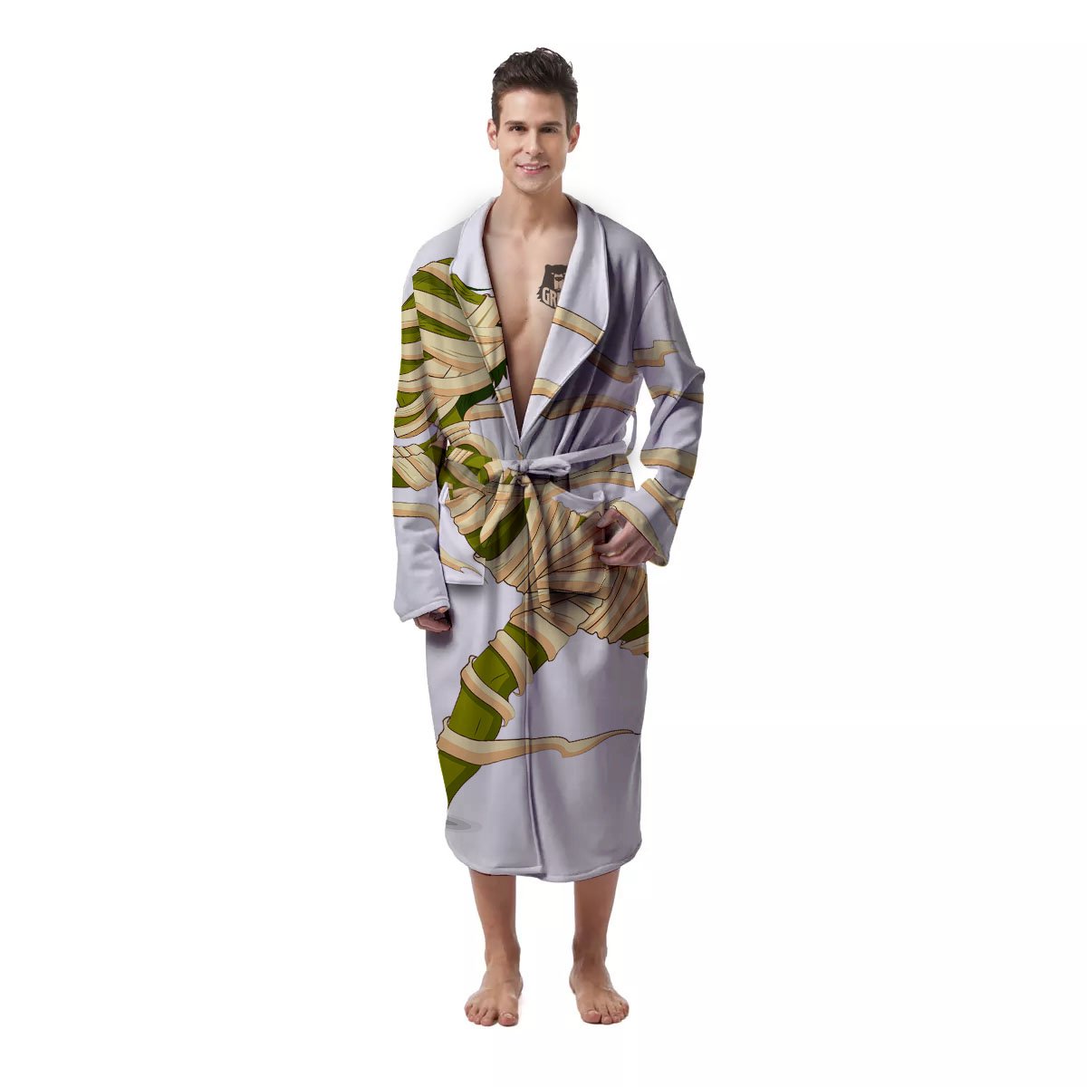 Mummy Running Print Men's Robe-grizzshop