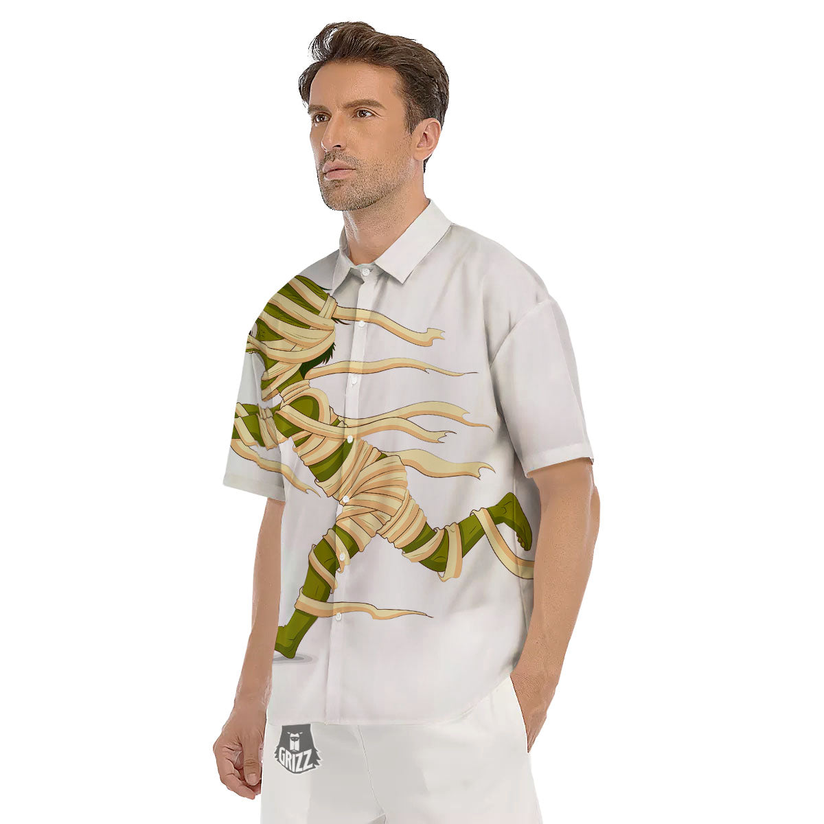 Mummy Running Print Men's Short Sleeve Shirts-grizzshop