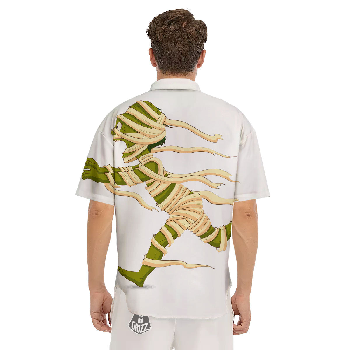 Mummy Running Print Men's Short Sleeve Shirts-grizzshop