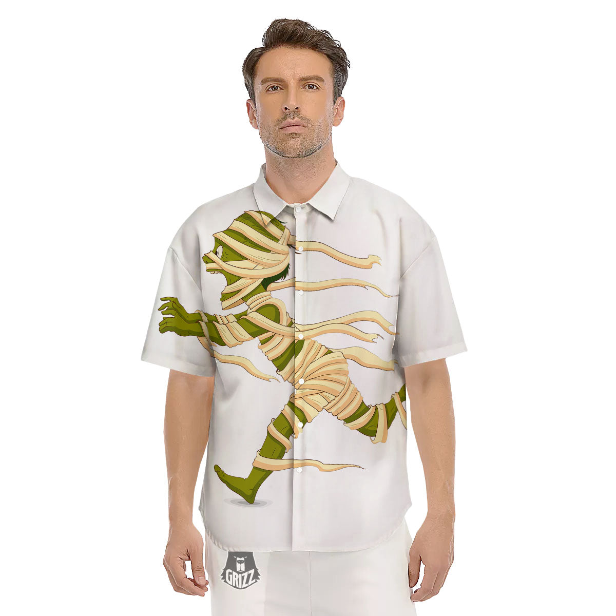 Mummy Running Print Men's Short Sleeve Shirts-grizzshop