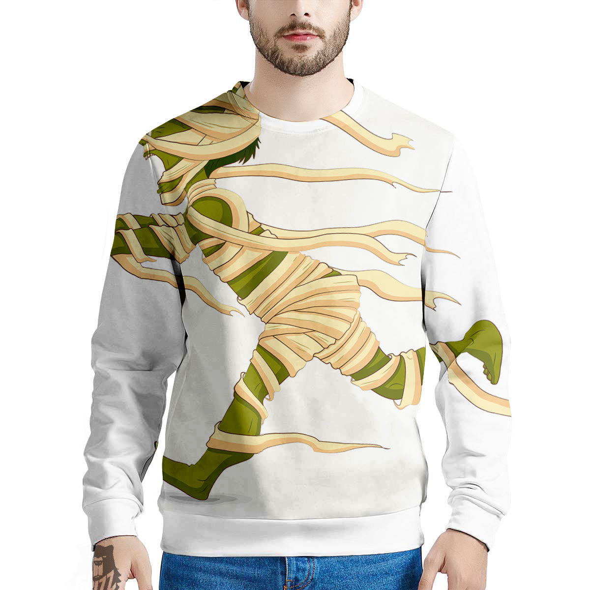Mummy Running Print Men's Sweatshirt-grizzshop