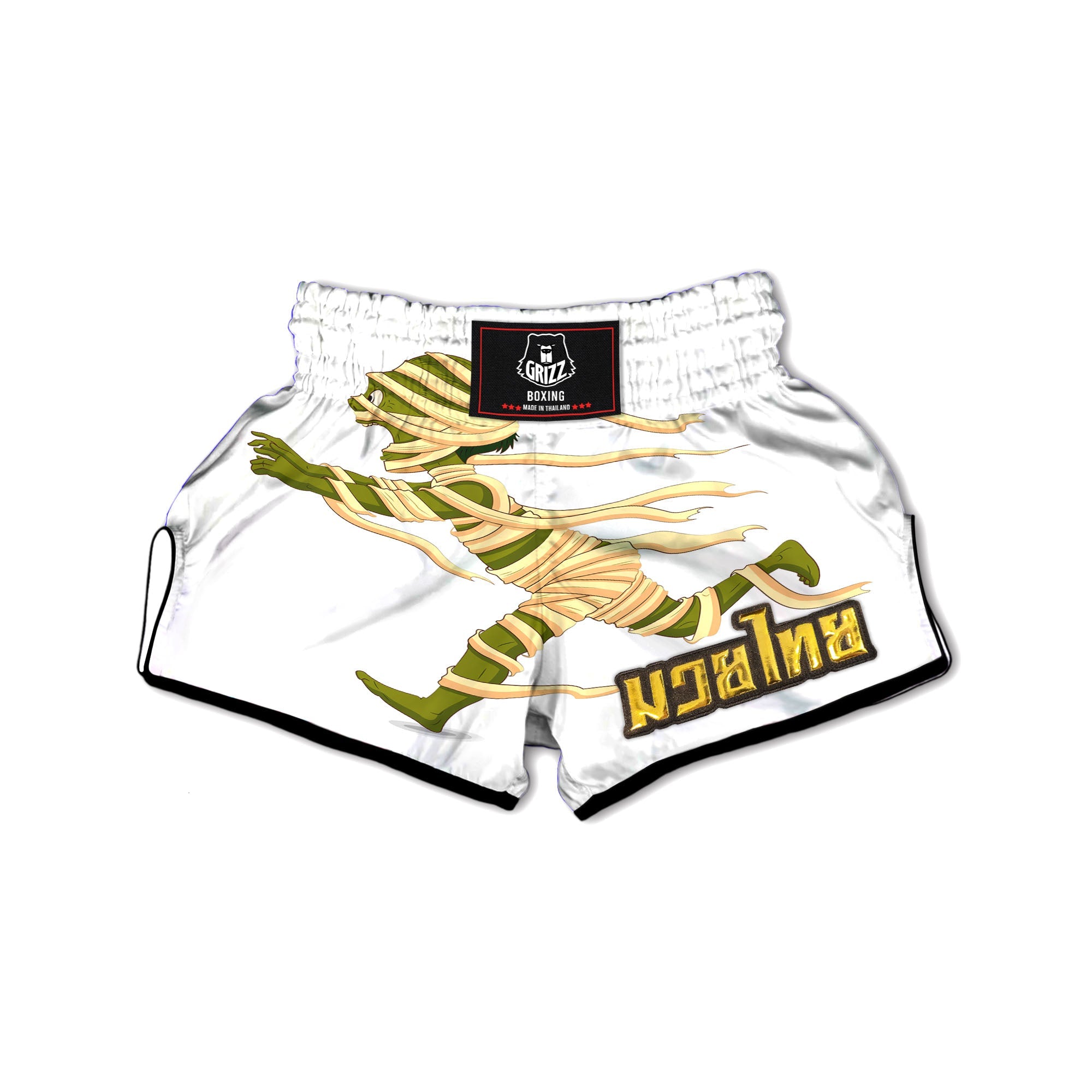 Mummy Running Print Muay Thai Boxing Shorts-grizzshop