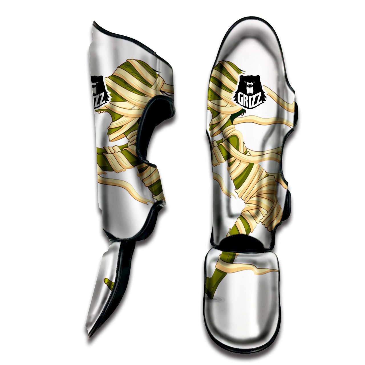 Mummy Running Print Muay Thai Shin Guards-grizzshop