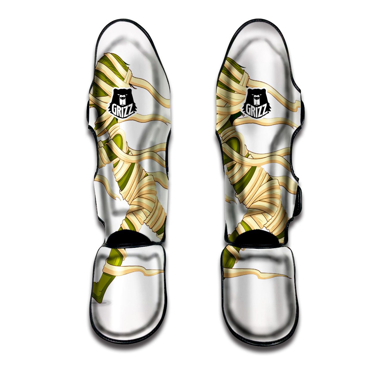 Mummy Running Print Muay Thai Shin Guards-grizzshop