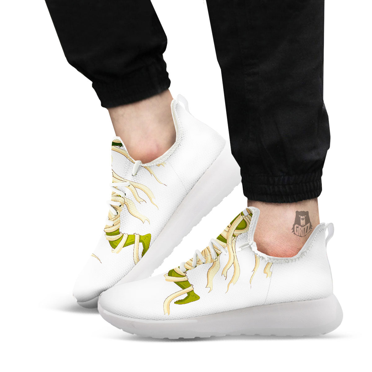 Mummy Running Print White Athletic Shoes-grizzshop